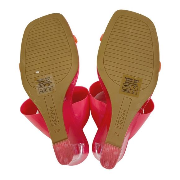 Deltan Emmie Clear Vinyl Wedge Dress Sandals - Size 7 - Picture 6 of 7